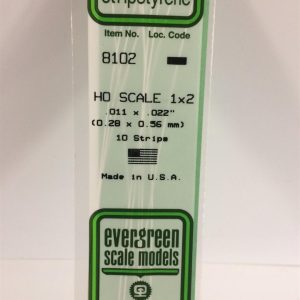 Plastik Çıta-355Mm Boy-0 28X0 56Mm-10 Adet -B, Evergreen 8102
