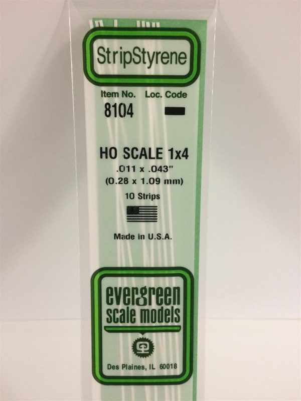 Plastik Çıta-355Mm Boy-0 28X1 09Mm-10 Adet -B, Evergreen 8104