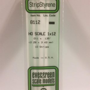 Plastik Çıta-355Mm Boy-0 28X3 43Mm-10 Adet -B, Evergreen 8112
