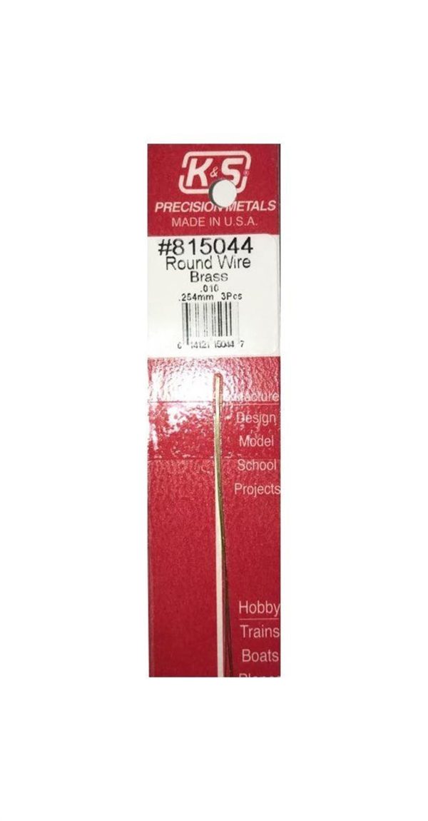 Round 12 Brass Wıre- .010 X 3Pcs, K&S 815044