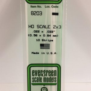 Plastik Çıta-355Mm Boy-0 56X0 84Mm-10 Adet -B, Evergreen 8203