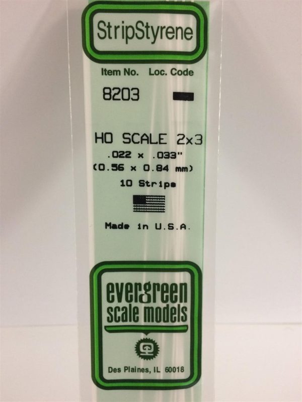 Plastik Çıta-355Mm Boy-0 56X0 84Mm-10 Adet -B, Evergreen 8203