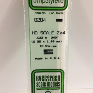 Plastik Çıta-355Mm Boy-0 56X1 09Mm-10 Adet -B, Evergreen 8204