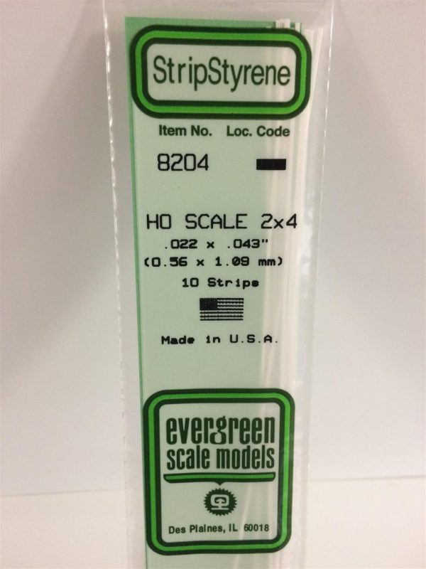 Plastik Çıta-355Mm Boy-0 56X1 09Mm-10 Adet -B, Evergreen 8204