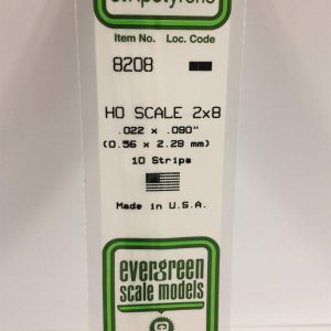 Plastik Çıta-355Mm Boy-0 56X2 29Mm-10 Adet -B, Evergreen 8208