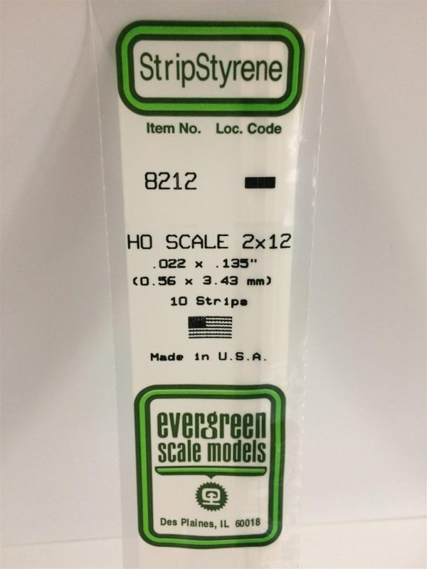 Plastik Çıta-355Mm Boy-0 56X3 43Mm-10 Adet -B, Evergreen 8212