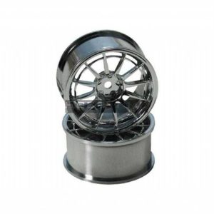 4 Black/Gümüş 12 Spoke Wheels 1 Pair(1/10 C, Fuyuan 8306Ks