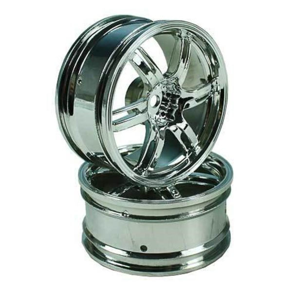 Gümüş 6 Spoke Wheels 1 Pair(1/10 Car), Fuyuan 8318S3