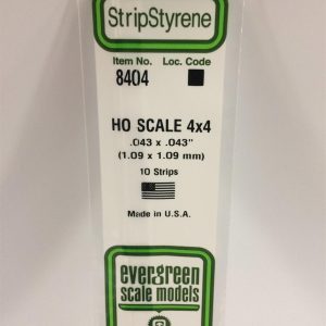 Plastik Çıta-355Mm Boy-1 09X1 09Mm-10 Adet -B, Evergreen 8404