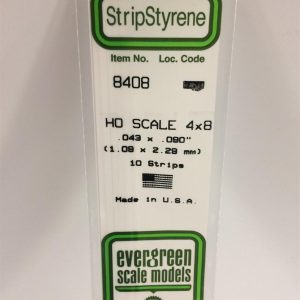 Plastik Çıta-355Mm Boy-1 09X2 29Mm-10 Adet -B, Evergreen 8408