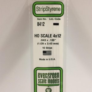 Plastik Çıta-355Mm Boy-1 09X3 43Mm-10 Adet -B, Evergreen 8412