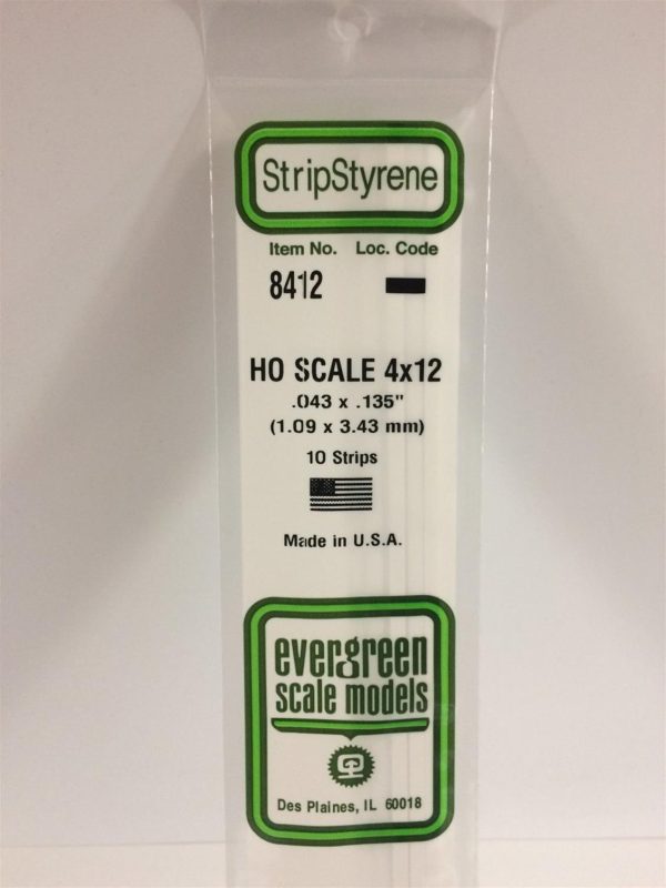 Plastik Çıta-355Mm Boy-1 09X3 43Mm-10 Adet -B, Evergreen 8412