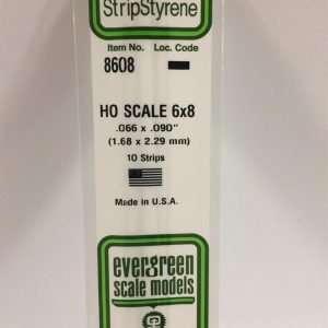 Plastik Çıta-355Mm Boy-1 68X2 29Mm-10 Adet -B, Evergreen 8608