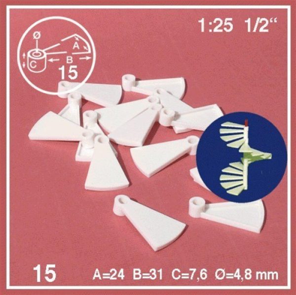 1/25 Döner Basamaklar -Beyaz-40 Mm-15 Adet, Schulcz 873104