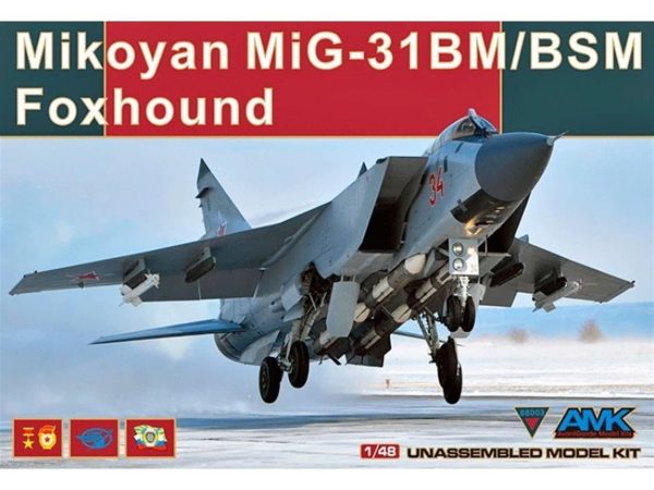 1/48 Mikoyan MiG-31BM/BSM Foxhound Savaş Uçağı Maketi, AMK Model 88003