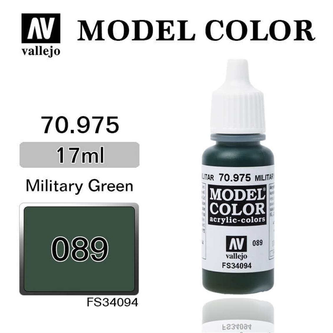 17 ml. (89) Military Green-Matt Model Color Serisi Maket Boyası, Vallejo 70975