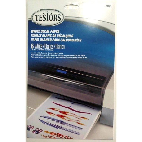 Decal Paper White 6 Sheets, Testors 9202T