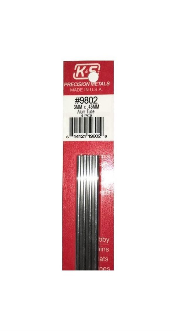 Round Alumınum Tubes-3Mm Odx.45Mm Wallx300Mm-, K&S 9802