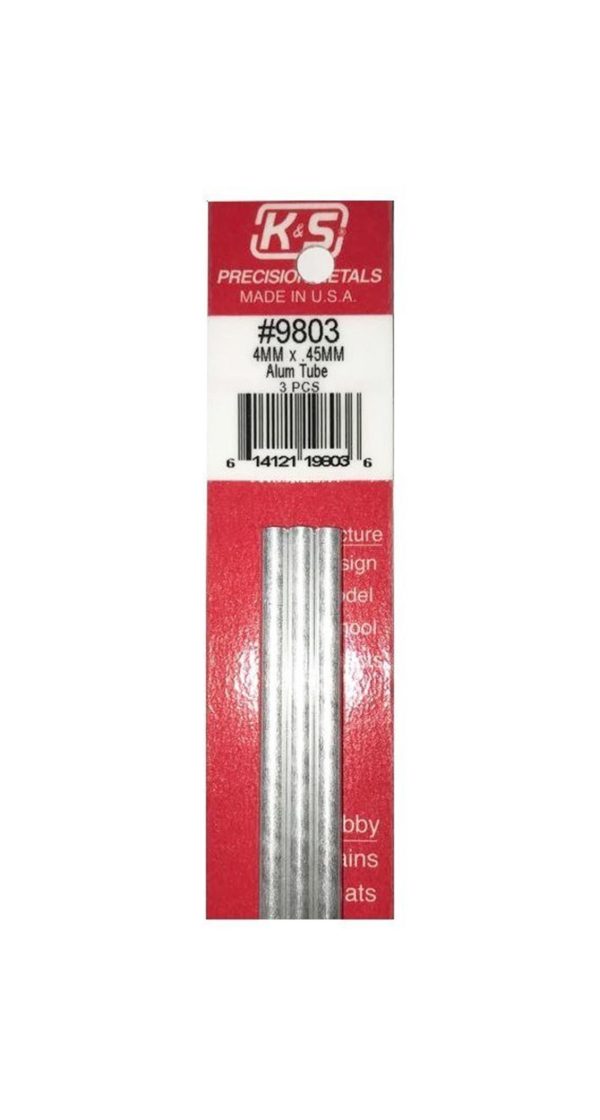 Round Alumınum Tubes-4Mm Odx.45Mm Wallx300Mm-, K&S 9803