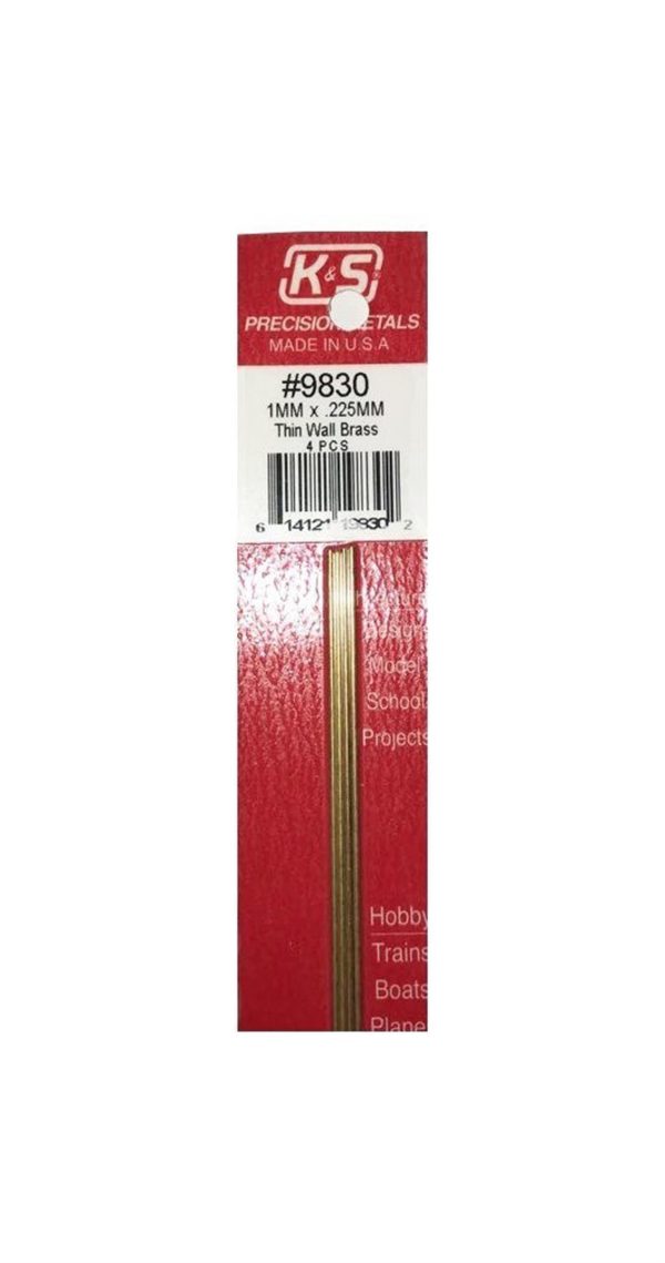 Thın Wall Brass Tubes-1Mm Odx.225Mmx300 Mm Wa, K&S 9830