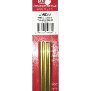 Thın Wall Brass Tubes-4Mm Odx.225Mm Wallx300M, K&S 9836
