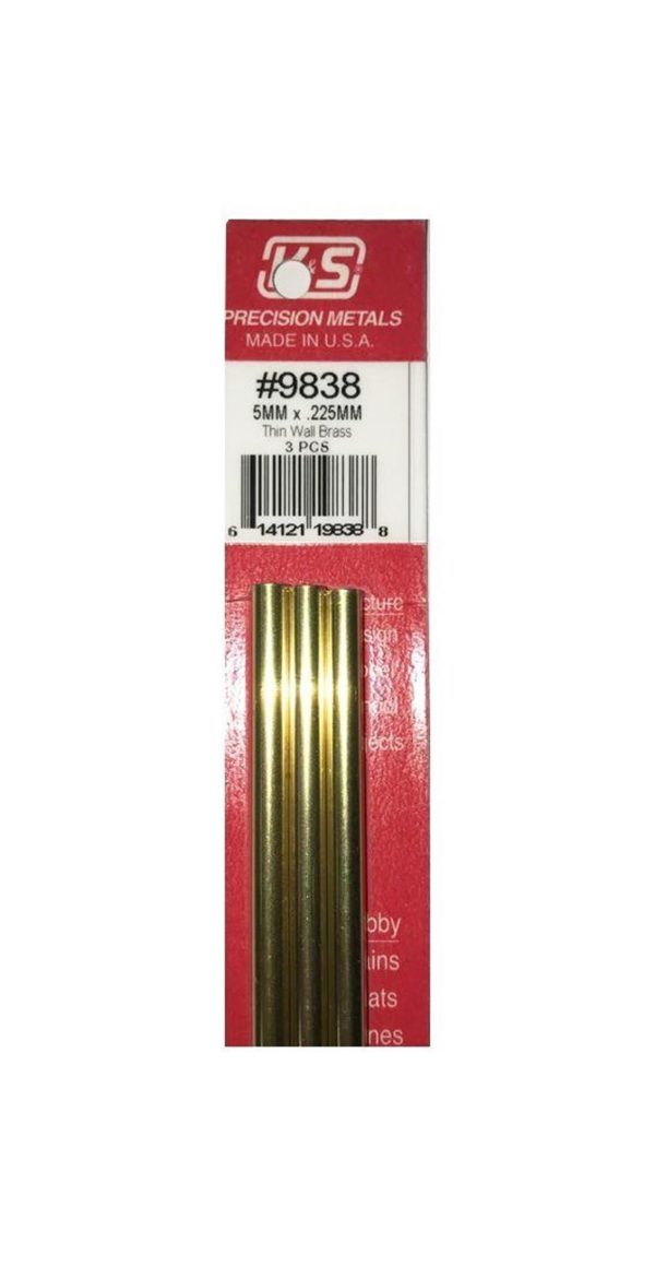 Thın Wall Brass Tubes-5Mm Odx.225Mm Wallx300M, K&S 9838