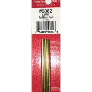 Round Brass Rods-1.5Mm Diameterx300Mm-5Pcs, K&S 9862