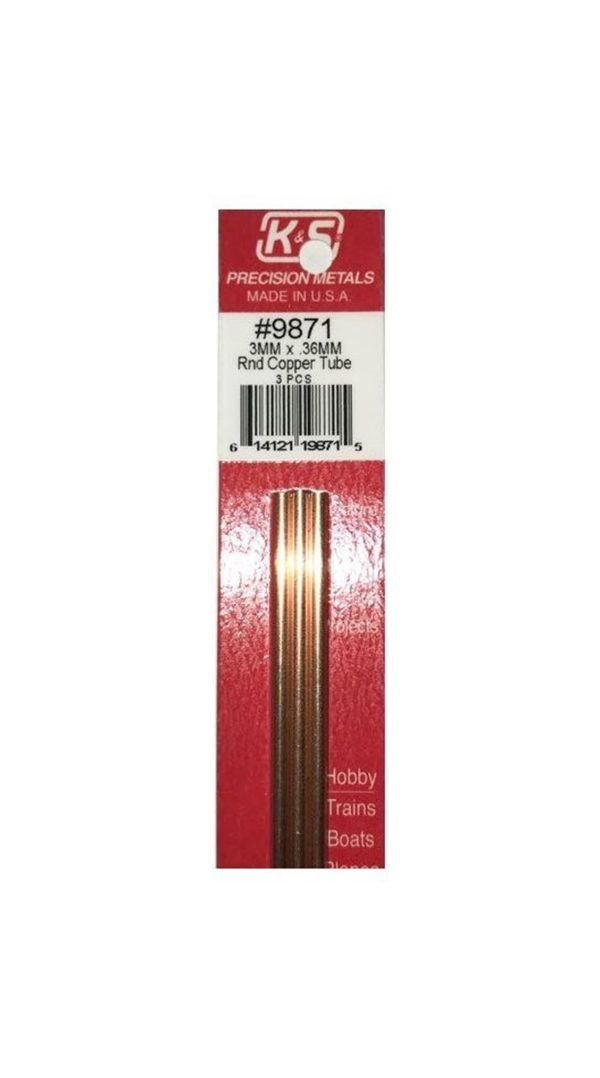 Round Bakır Tubes-3Mm Odx.36Mm Wallx300Mm-3P, K&S 9871