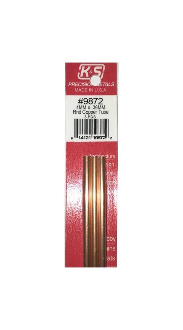 Round Bakır Tubes-4Mm Odx.36Mm Wallx300Mm-3P, K&S 9872