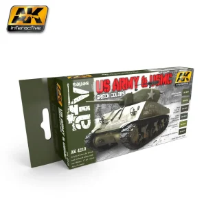 US Army ve USMC Yeşil Tonları Maket Boyası Seti 6x17 ml, AK Interactive 4210