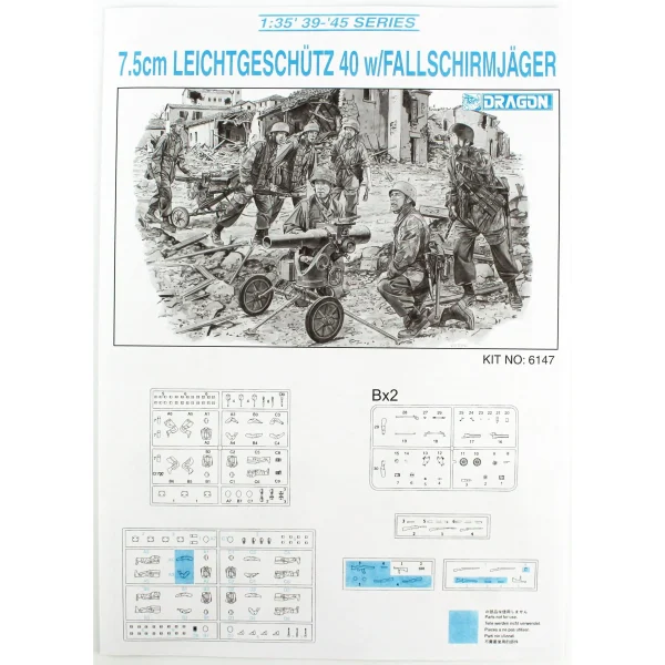 1/35 7.5cm Hafif Silahlar 40 ve MürettebatMaketi, Dragon 6147 - Görsel 4