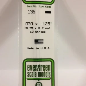 0 75*3 20*355 Mm Köşeli Çubuk-10 Adet -Beyaz, Evergreen 136