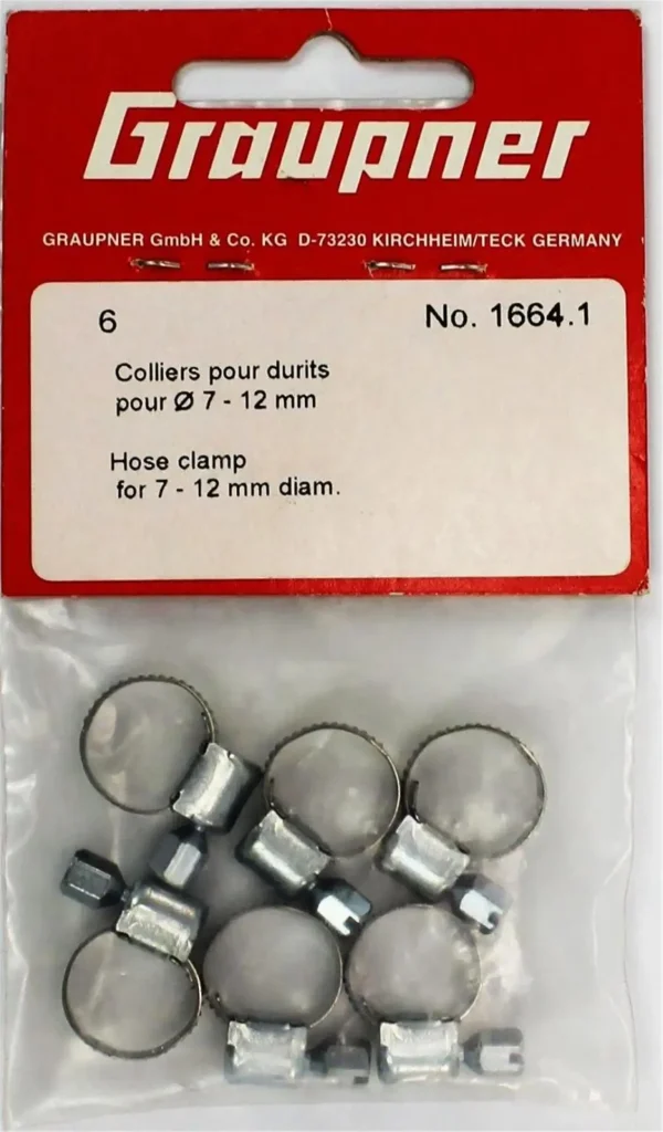 Hortum Kelepçesi 7-12 Mm., 6 Adet, Graupner 16641