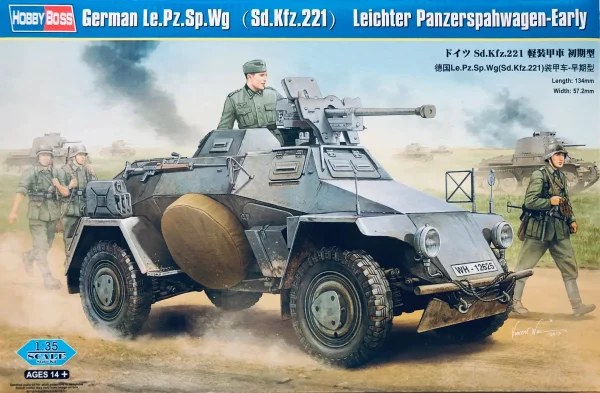 1/35 German Sd.Kfz.221 Leichter Panzerspahwagen-Early Askeri Araç Maketi, HobbyBoss 83813