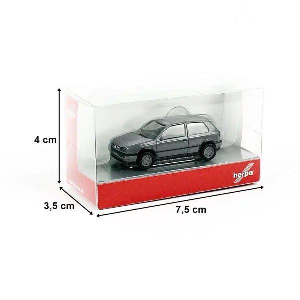 1/87 VW Golf III VR6 Gri Küçük Araba Modeli, Herpa 024075-002 - Görsel 2