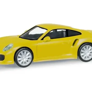 1/87 Porsche 911 Turbo Racing Sarı Küçük Araba Modeli, Herpa 028615-003