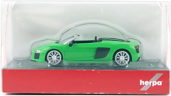 1/87 Audi R8 V10 Spyder Yeşil Küçük Araba Modeli, Herpa 028691-002 - Görsel 3