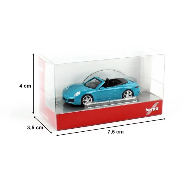 1/87 Porsche 911 C2 Cabrio Miami Mavisi Küçük Araba Modeli, Herpa 028844-002 - Görsel 2