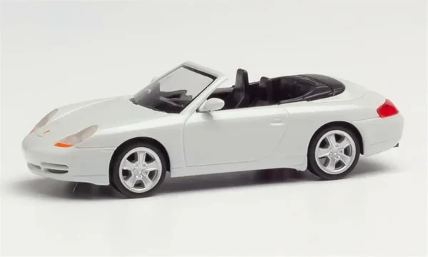 1/87 Porsche 996 C4 Cabrio Beyaz Küçük Araba Modeli, Herpa 032674-002