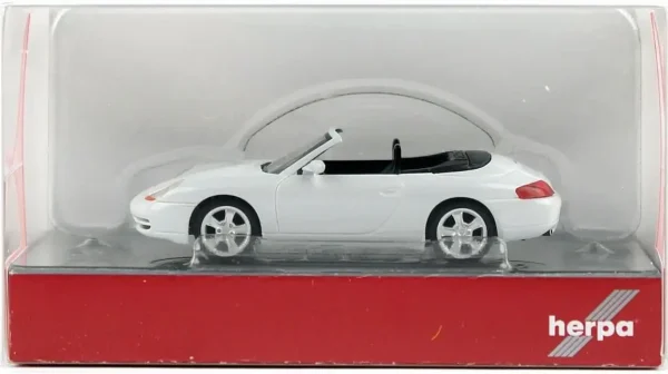 1/87 Porsche 996 C4 Cabrio Beyaz Küçük Araba Modeli, Herpa 032674-002 - Görsel 3