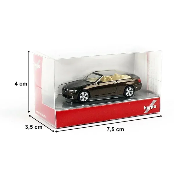 1/87 BMW 3er Cabrio Kahve Küçük Araba Modeli, Herpa 033763-002 - Görsel 2