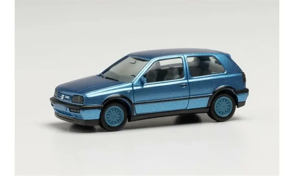 1/87 VW Golf III VR6 Mavi Küçük Araba Modeli, Herpa 034074-002