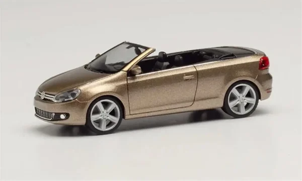 1/87 VW Golf Cabrio Altın Küçük Araba Modeli, Herpa 034869-002