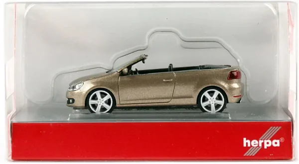 1/87 VW Golf Cabrio Altın Küçük Araba Modeli, Herpa 034869-002 - Görsel 3
