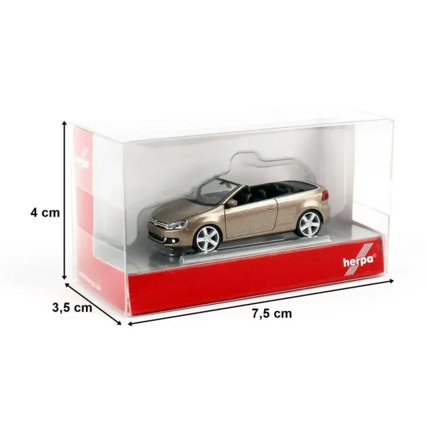 1/87 VW Golf Cabrio Altın Küçük Araba Modeli, Herpa 034869-002 - Görsel 2