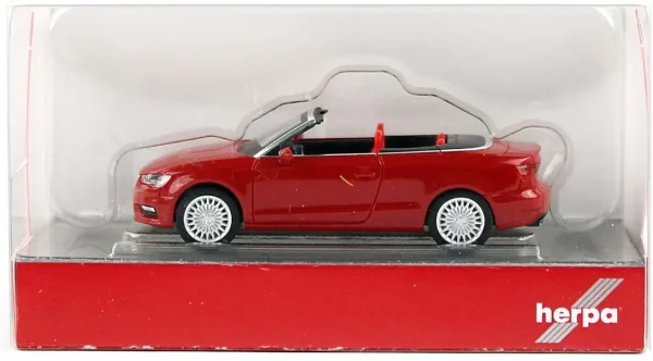 1/87 Audi A3 Cabrio Kırmızı Küçük Araba Modeli, Herpa 038300-002 - Görsel 3