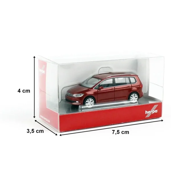 1/87 VW Touran Kırmızı Küçük Araba Modeli, Herpa 038492-004 - Görsel 2
