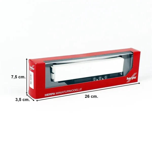 1/87 15 Metre Soğutuculu TIR Dorsesi Beyaz Küçük Araba Modeli, Herpa 077040 - Görsel 4