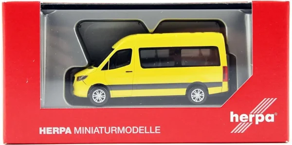 1/87 MB Sprinter 18 m3 Minibüs Sarı Küçük Araba Modeli, Herpa 093804-002 - Görsel 3