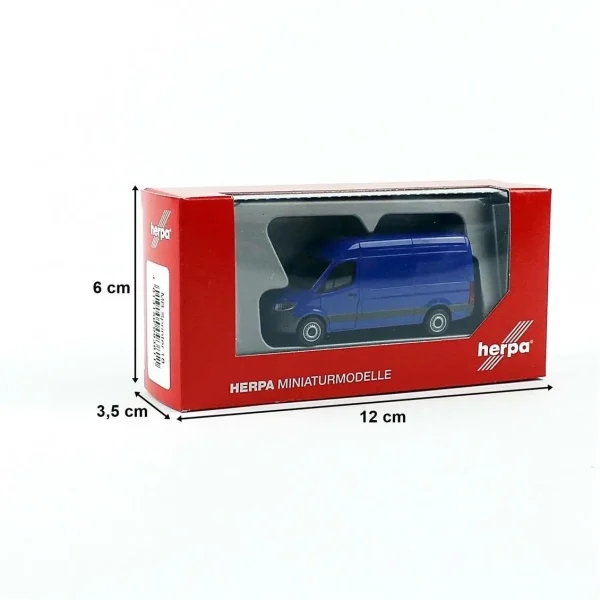 1/87 MB Sprinter 18 m3 Van Lacivert Küçük Araba Modeli, Herpa 093811 - Görsel 3